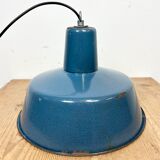 Industrial Blue Enamel Factory Pendant Lamp, 1960s