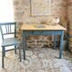Bureau et Chaise patiné bleu