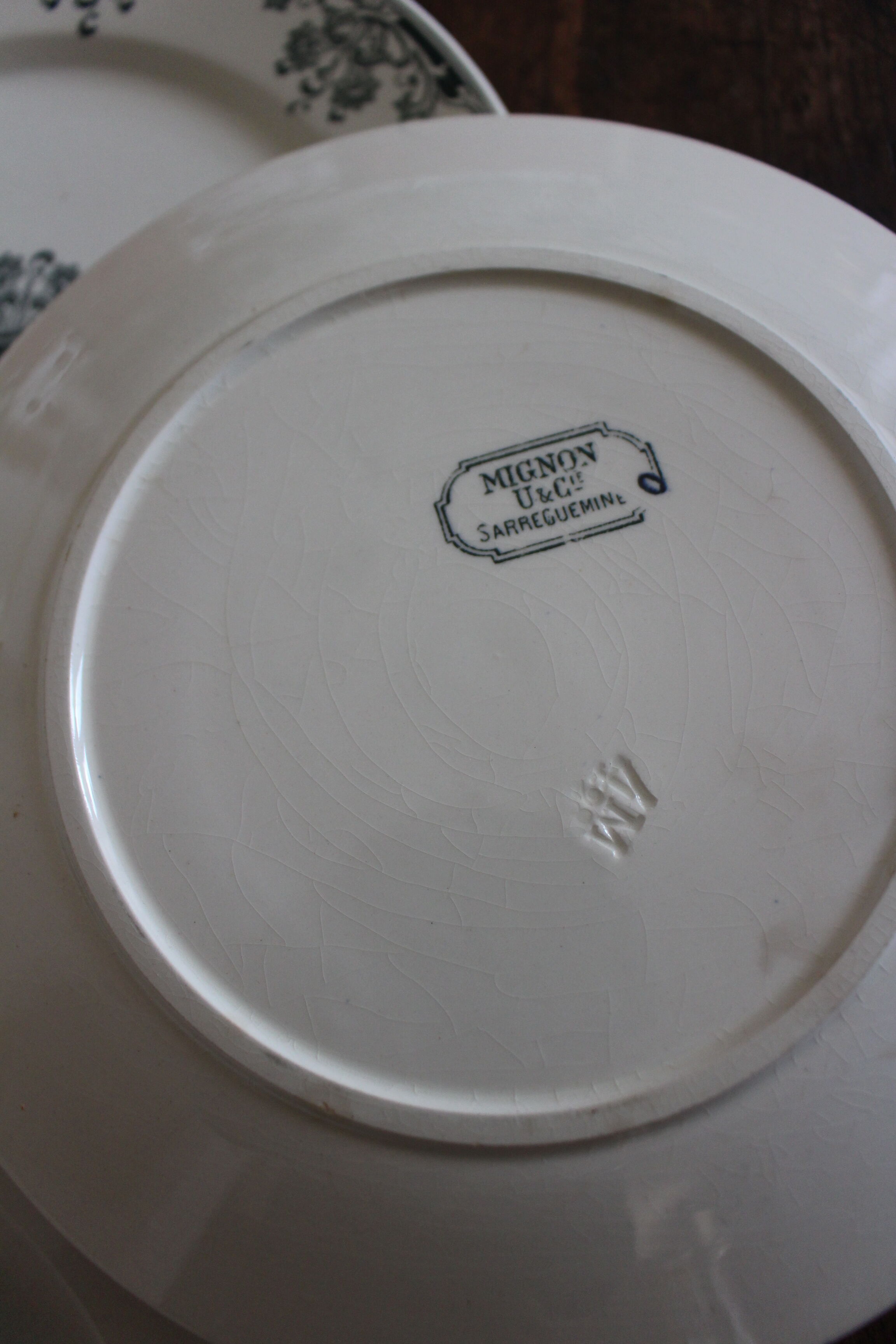 Lot 8 flat plates Mignon Sarreguemines