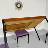 50s design wooden metal dining table or desk from Dieter Waeckerlin