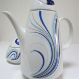 coffee maker and sugar porcelain blue décor design Bareuther 70s