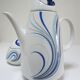 coffee maker and sugar porcelain blue décor design Bareuther 70s