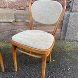 Pair of vintage curved wooden chairs