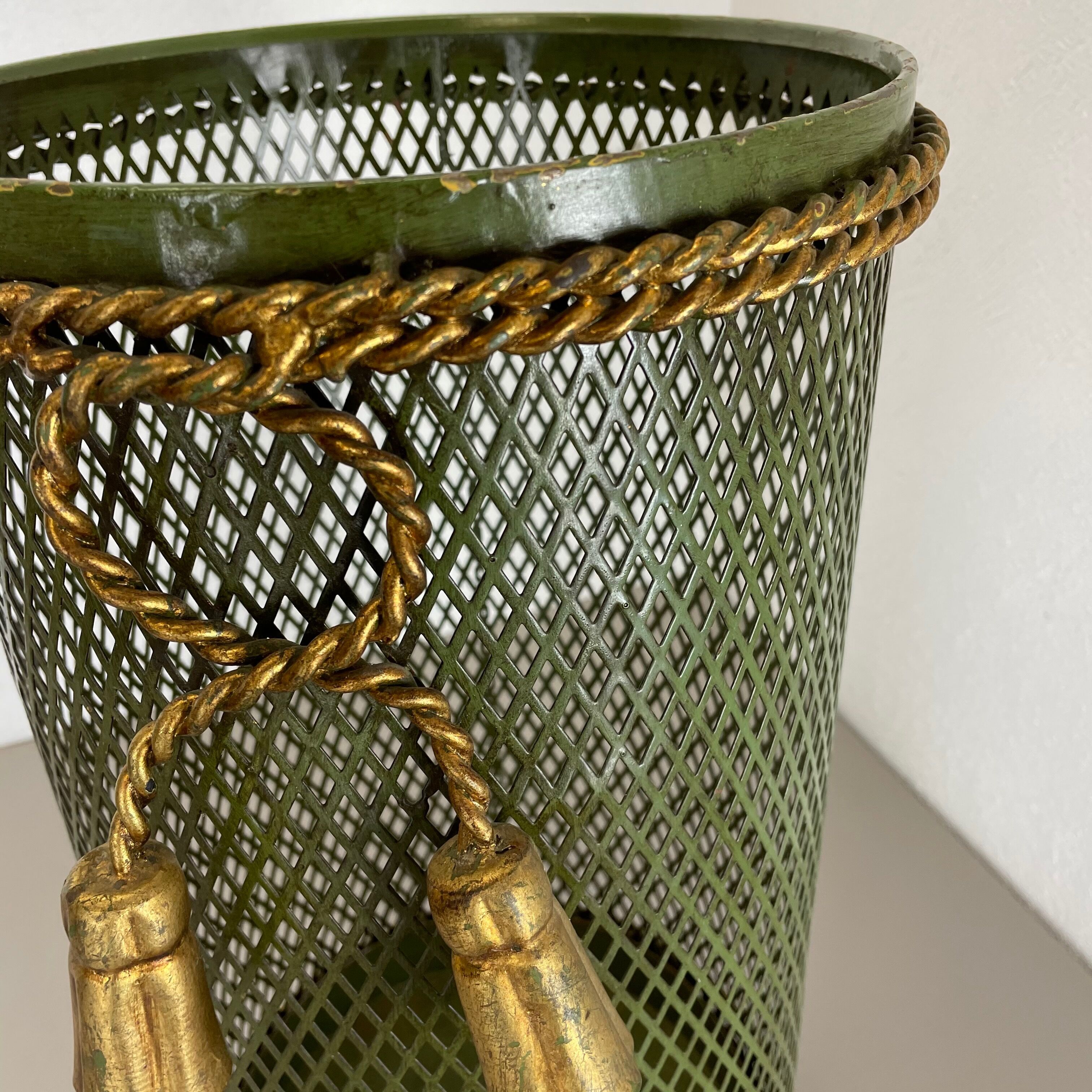 Hollywood Regency Gilded Metal Umbrella Stand by Li Puma, Firenze, Italy, 1950s