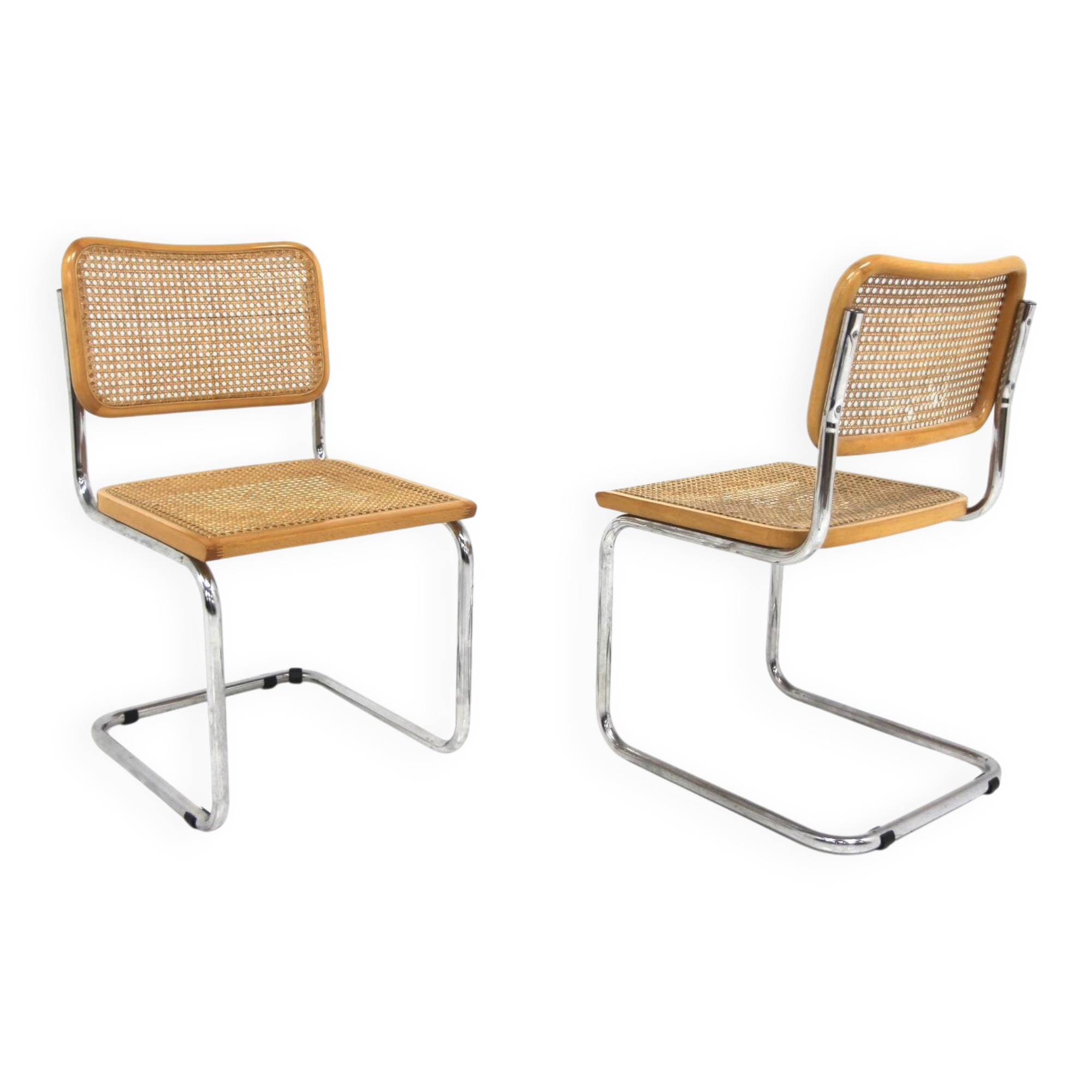 Set of 2 "B32" chairs, Marcel Breuer, Italy, 1990