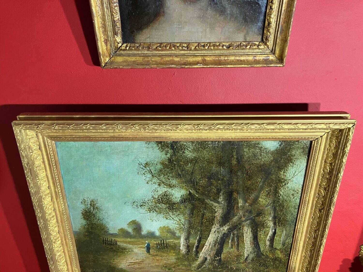 Barbizon School signed, 19th century oil on canvas representing a landscape
