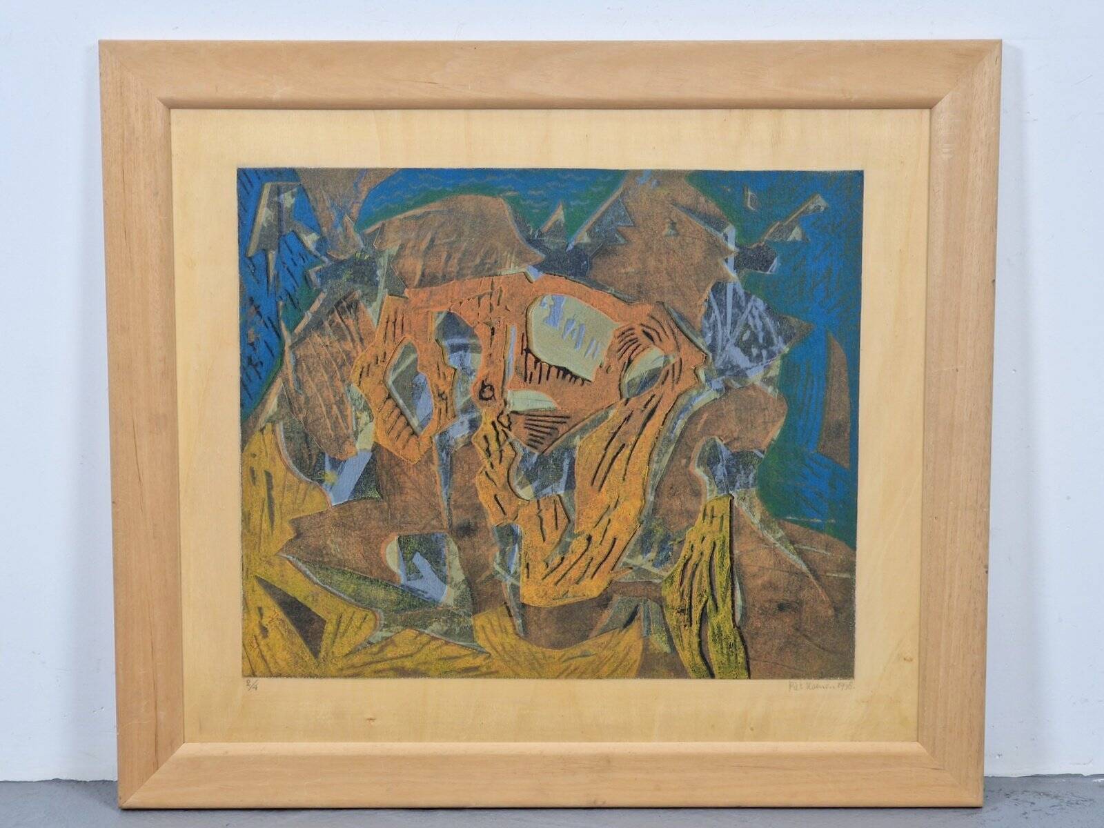 Piet Koenen, Modern Surrealist Composition, Silkscreen & Mixed Media, 1990s