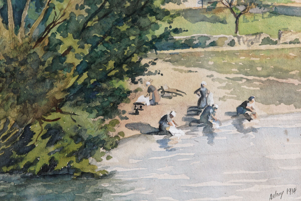 Watercolour - Les lavandières, 1914