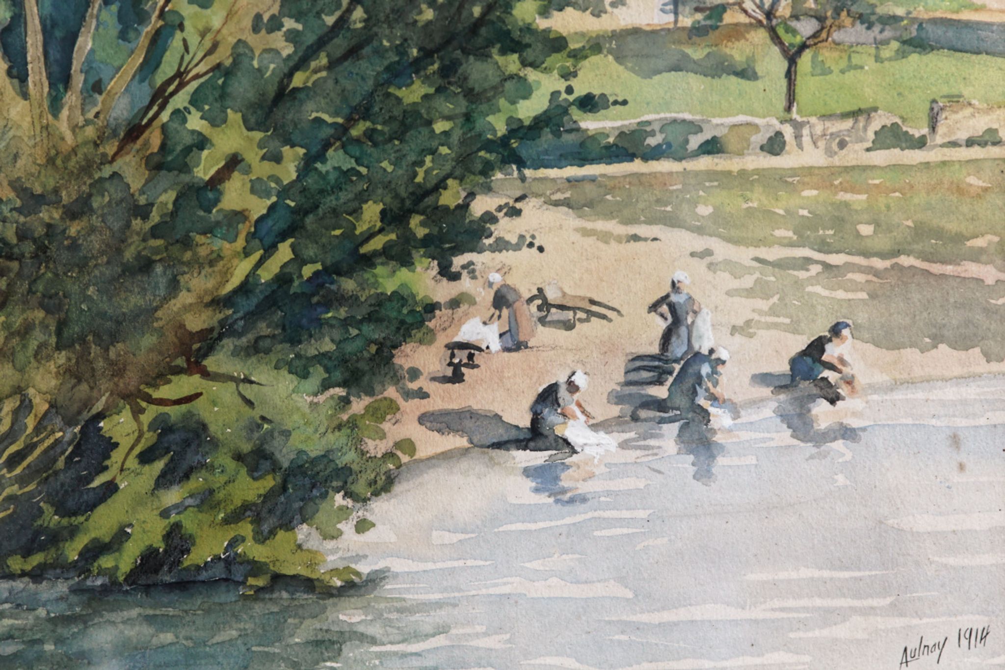 Aquarelle - Les lavandières, 1914