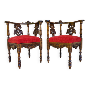 Paire de fauteuils d’angle