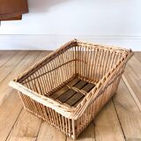 vintage wicker / rattan basket from the 70s