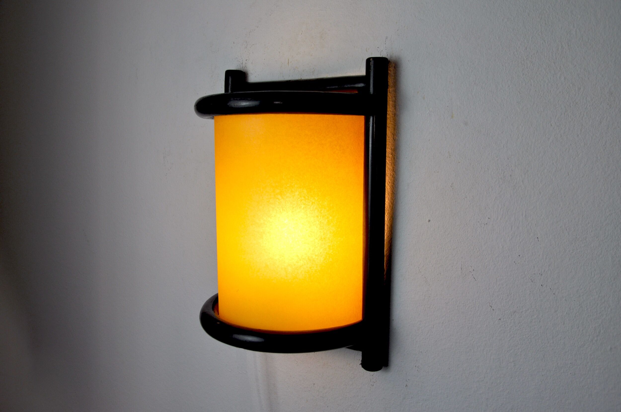 Rattan wall lamp France 1960