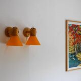 Pine wall sconces from Solbacken, 1975, set of 2