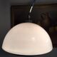 Vintage lamppost arc bamboo chrome and opaline 1970