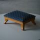 French Art Deco low stool with vintage upholstery made in the 1940s.