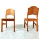 Vintage pine wood dining chairs - 1970s
