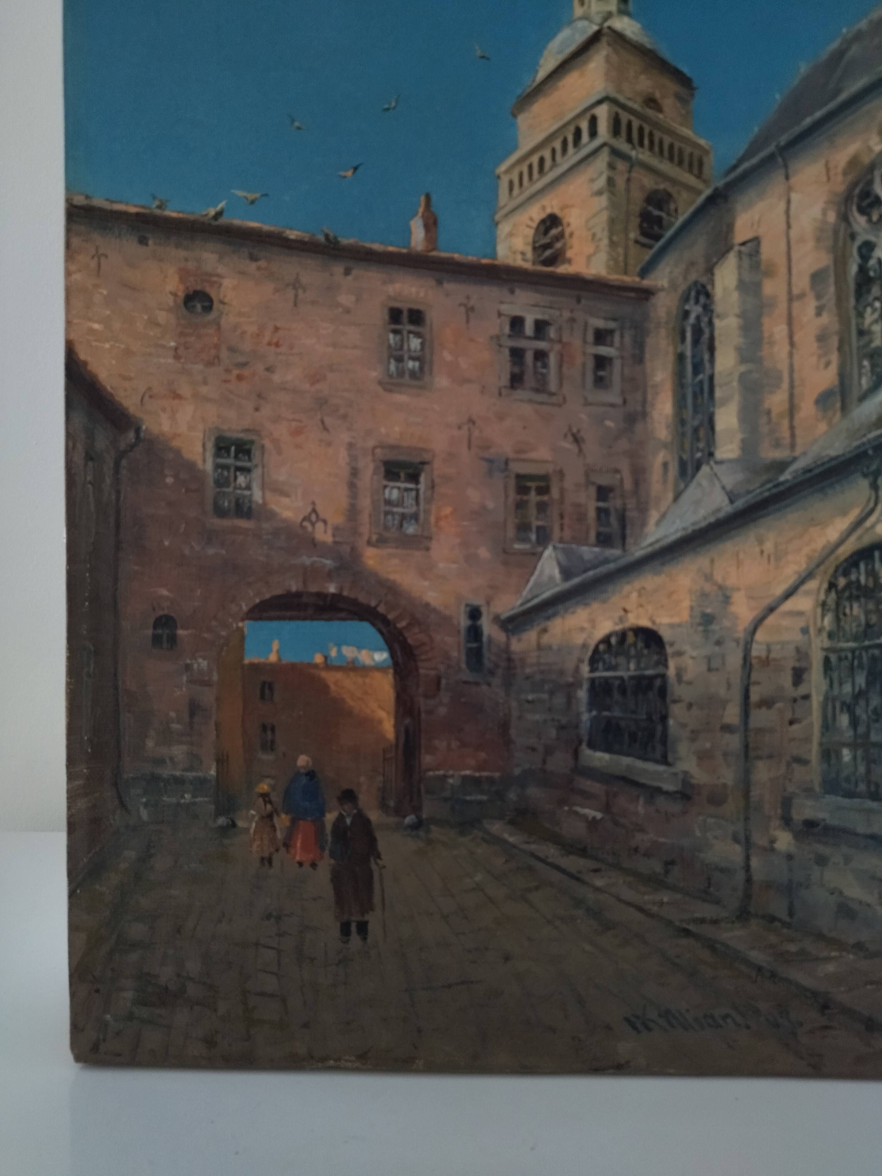 Painting, Ancient painting by Hans Franz Edmund Killian - dated 1907.