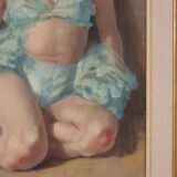 Huile sur toile originale française – « Portrait de femme » par Philippe de Rougemont – vintage et encadrée – 72,5 × 64 cm (28,5" × 25,2")