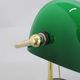 1930s Art Deco Brass  Banker Table Lamp with Glass Shade, Czechoslovakia