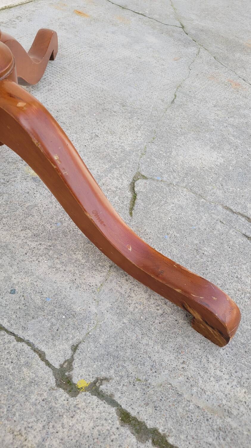 Tripod base psyché barber mirror in cherry wood with a system