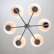 Lustre vintage en chrome et opaline, italie, 1970s