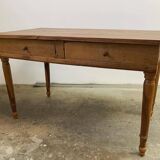 Old walnut farm table with pulls