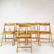 Set of folding chairs with raffia, Germany, 1980s.