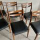 Scandinavian teak and faux leather chairs - set of 6
