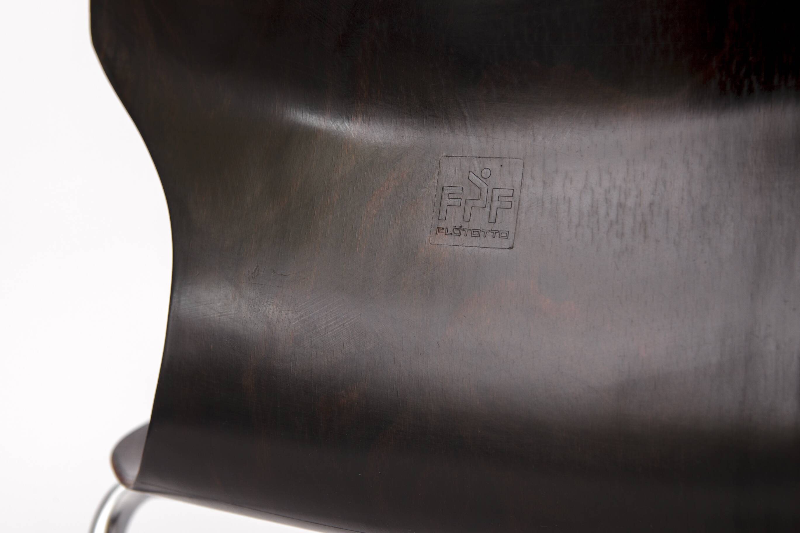 1 of 12 Flötotto Pagwood Chair – German Design Classic, 1970s, Chrome & Ply