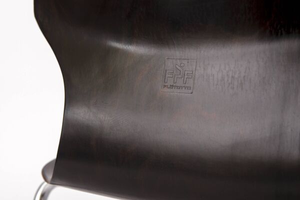 Chaise Flötotto Pagwood (1/12) – Classique du design allemand, années 1970, chrome et contreplaqué