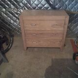 Sanded wooden chest of drawers