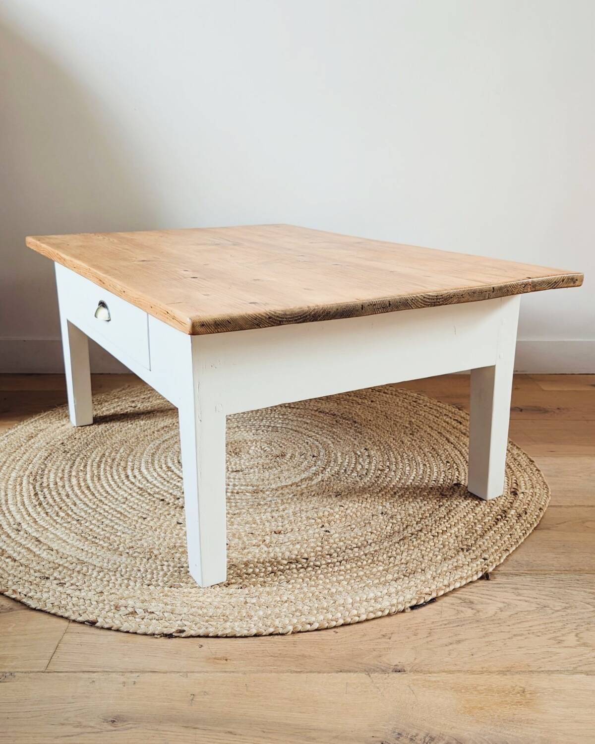 Wood and white coffee table