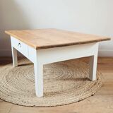 Table basse bois et blanc