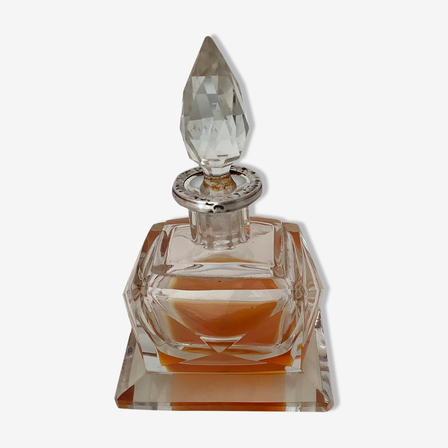 Ancien flacon de parfum 1920/1930 art déco avec son bouchon taille facettes  diamants | Selency