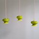 Vintage suspension trio in green opaline, 1960s-70s