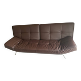 Brown leather Smala sofa