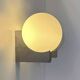Pair of wall lights in brushed metal and opaline glass, France 1970