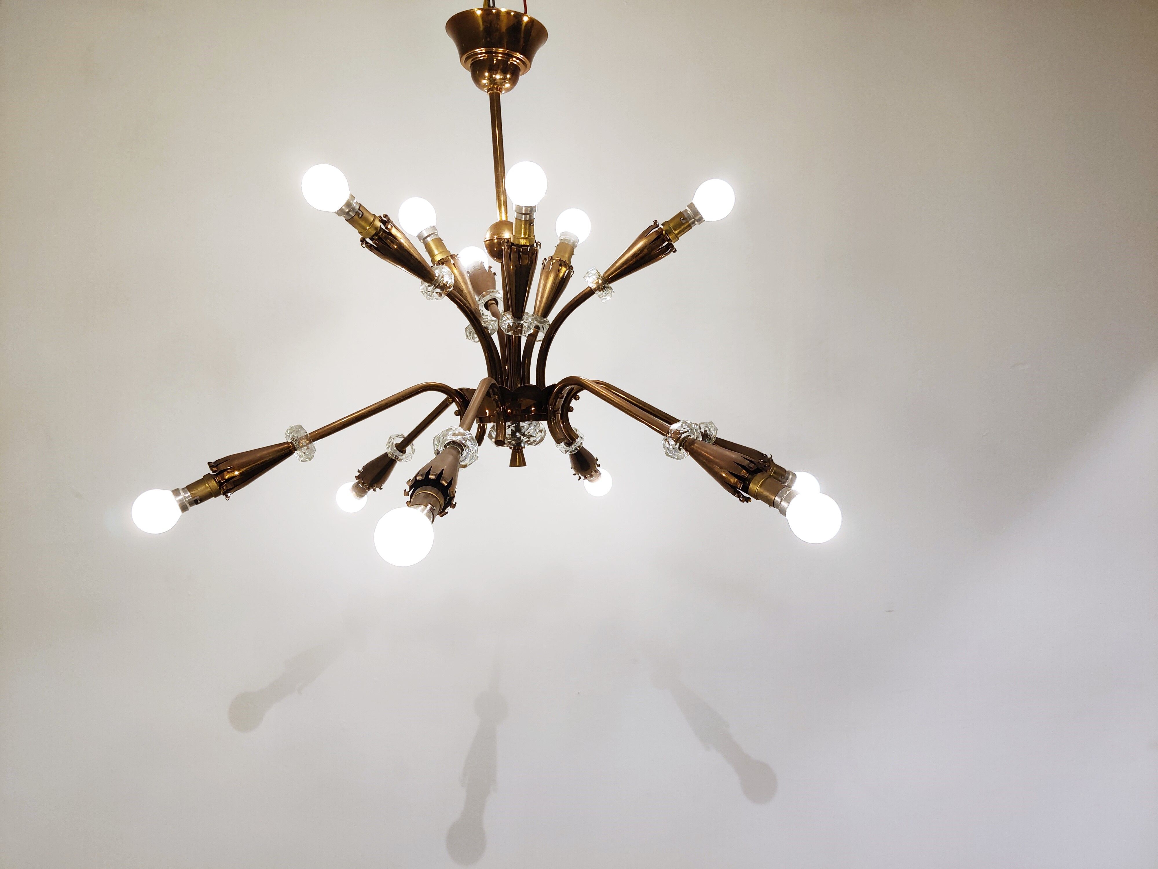 Mid century copper chandelier, 1950s