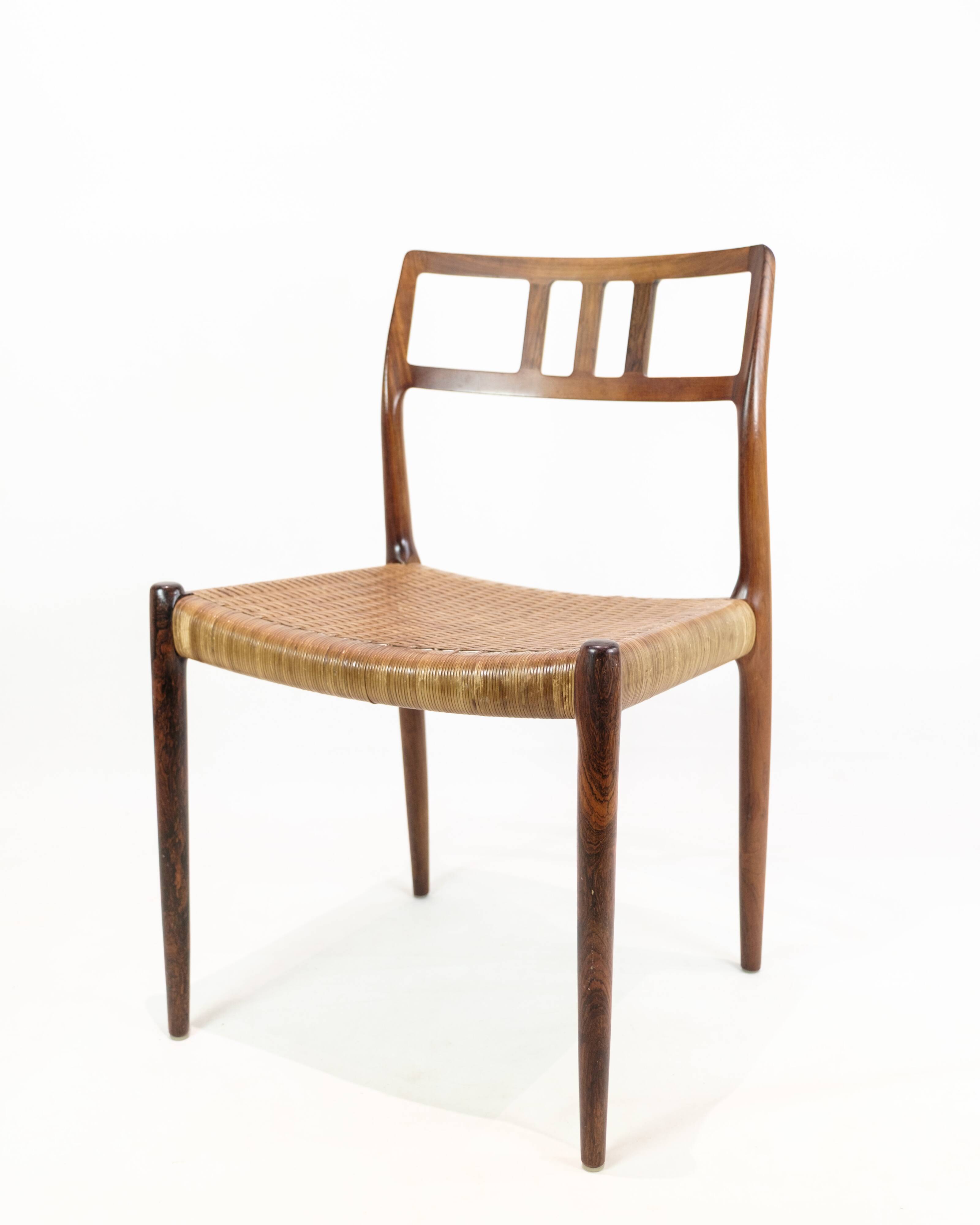 Set Of Four Dining Chairs Model 79 In Rosewood By N.O Møller For JL Møller