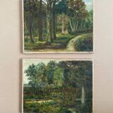 Set of 2 old paintings