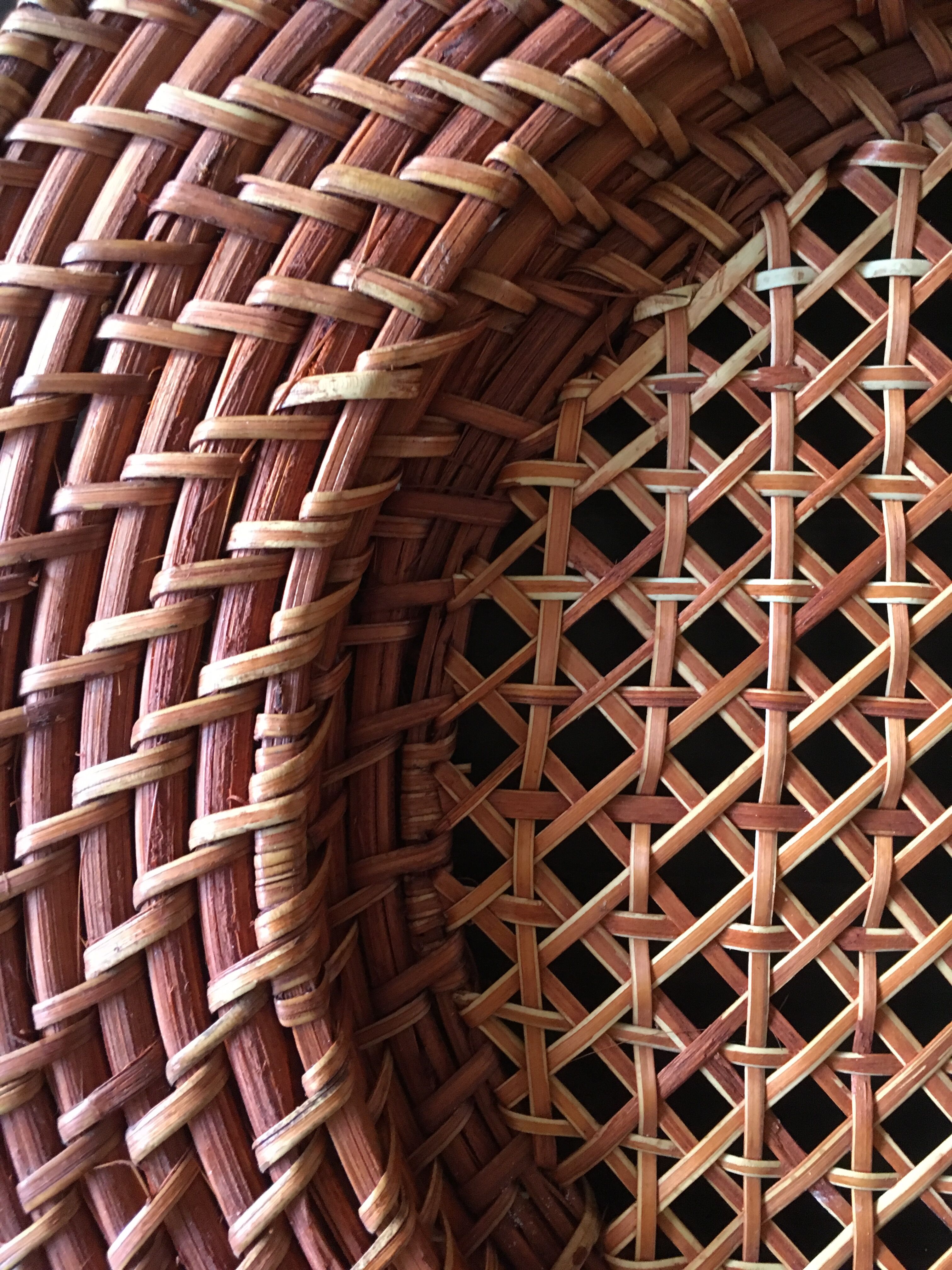 Set of 6 wicker and rattan undertributions