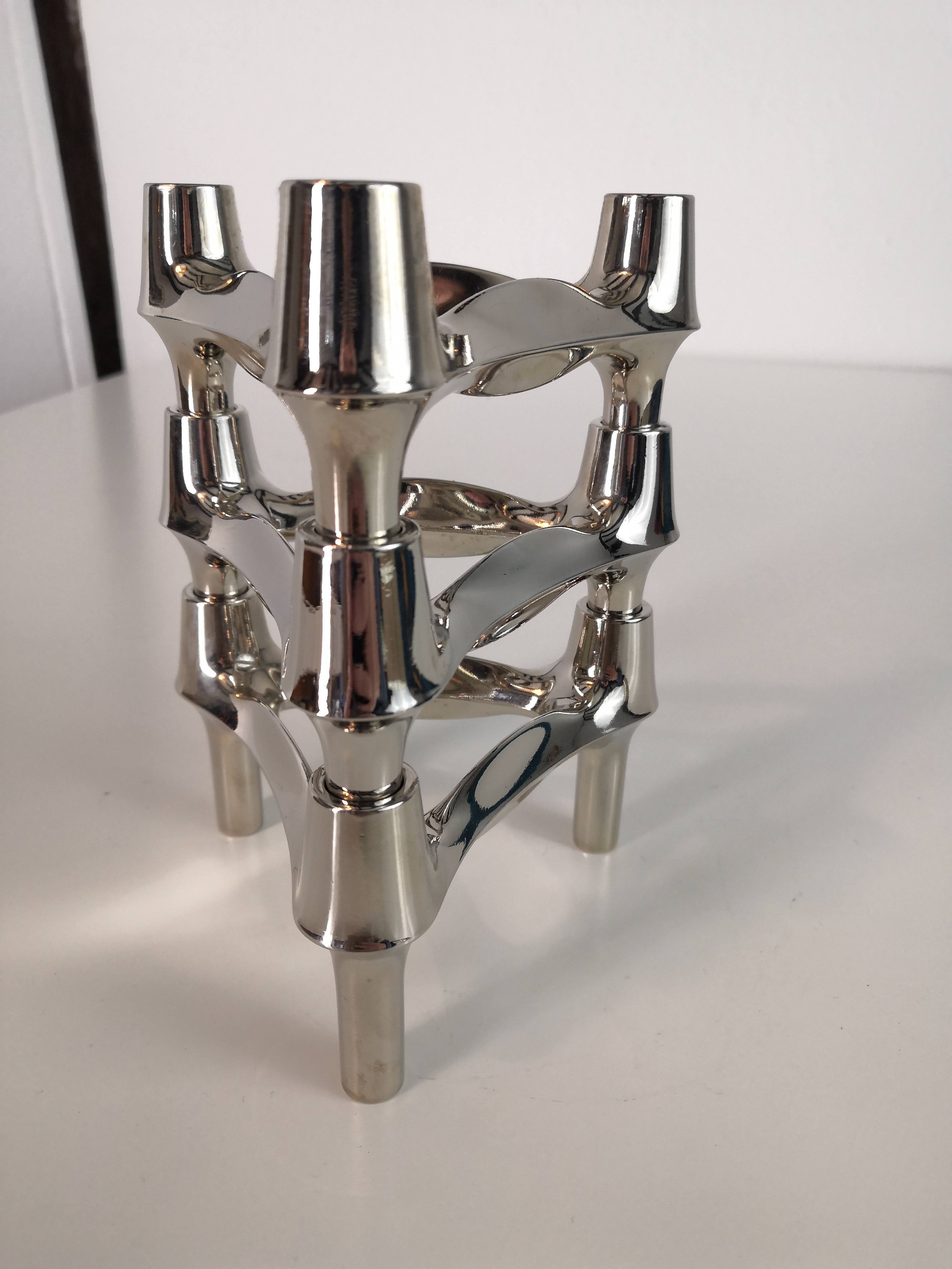 Set of three Nagel BMF candle holders