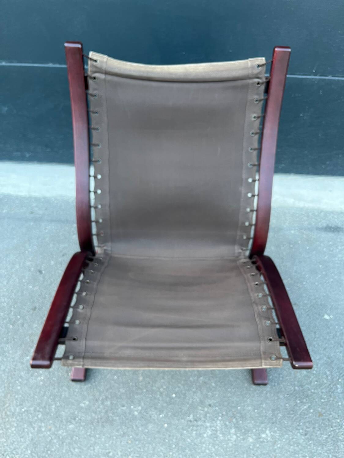 Siesta armchair wood leather year 60
