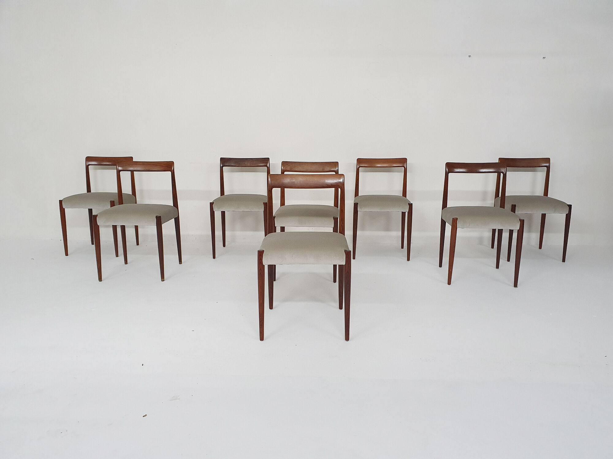 Set of eight rosewood dining chairs by Lubke, Germany 1960's