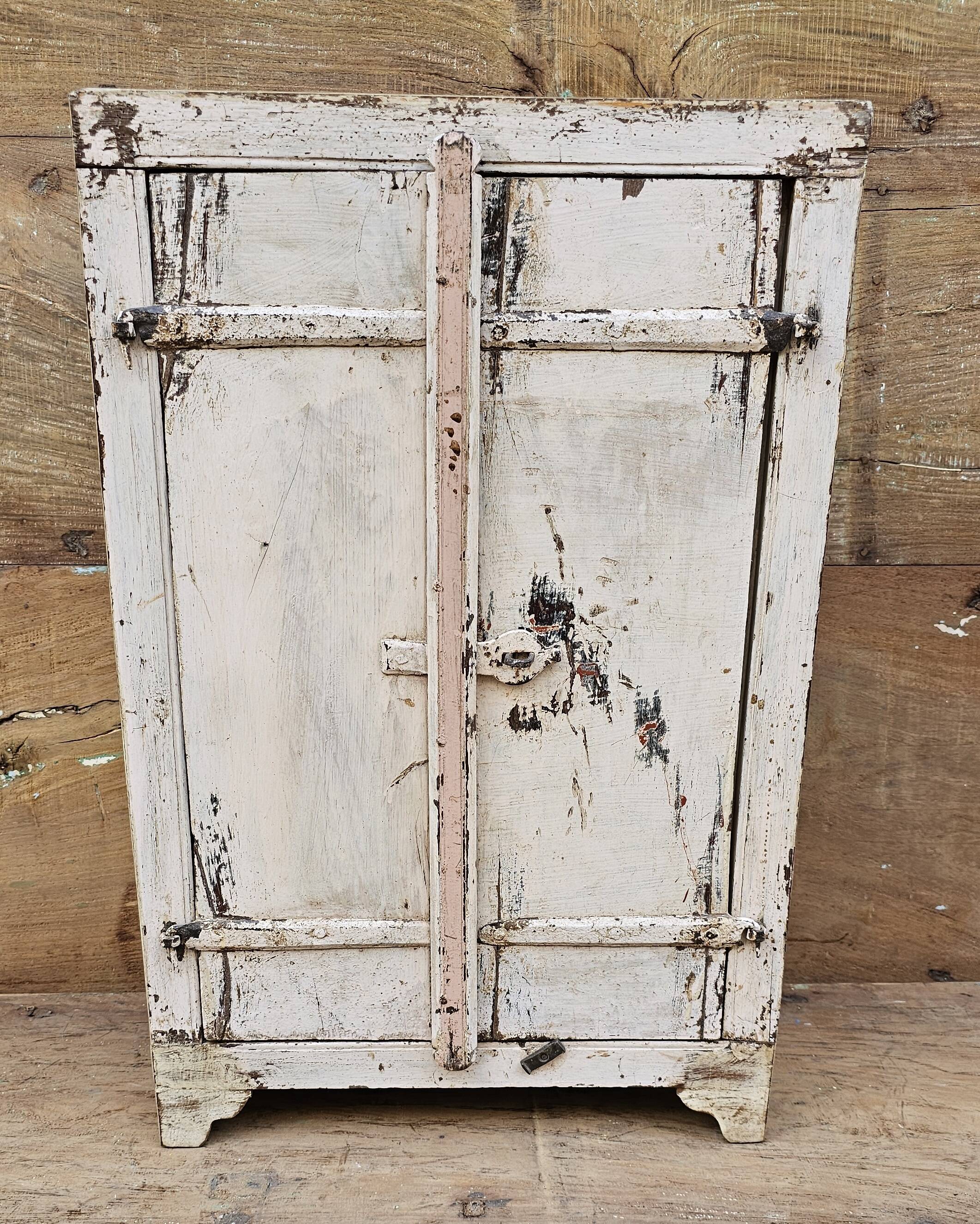 Antique bedside table - tribal cabinet in Burmese teak
