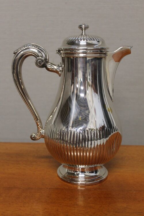 Silver metal coffee set - christofle - gallia collection
