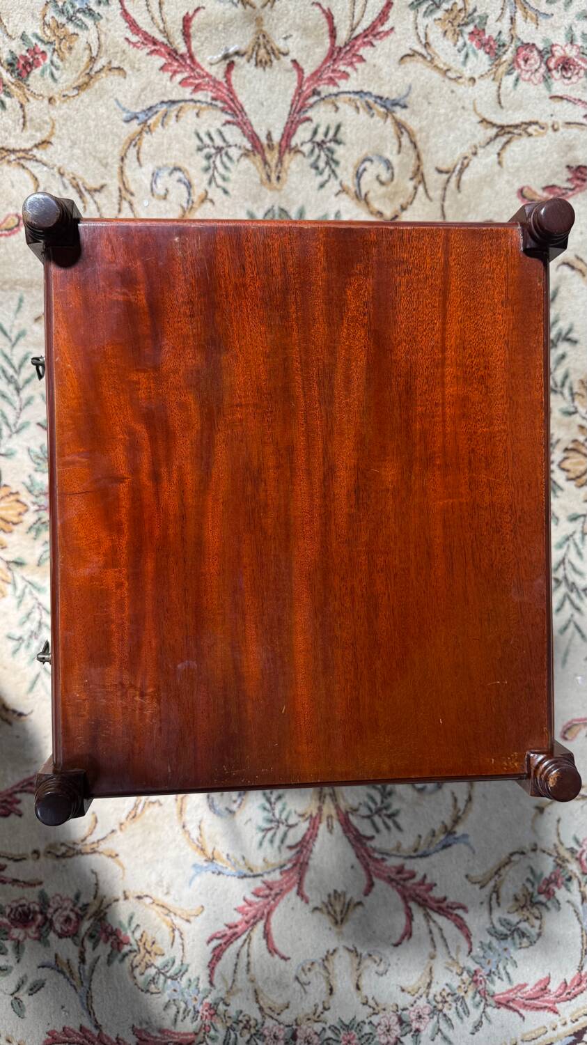 Antique mahogany rolling trolley