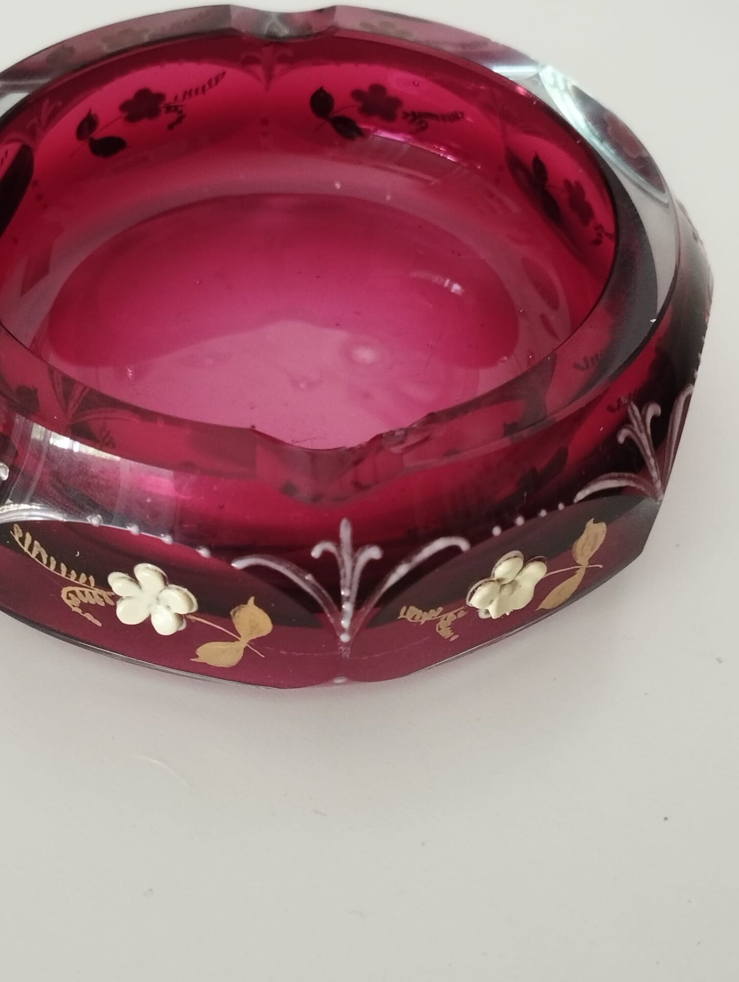 Bohemian crystal ashtray