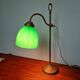 Art Deco brass and green opaline desk lamp, 1920-30