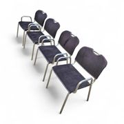 4 x black upholstery Castiglietta dining chairs by Castiglioni for Zanotta / Italy 1960s
